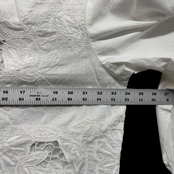 Maeve by Anthropologie White Eyelet Embroidered Button-Up Blouse Size X-Large - Picture 8 of 12